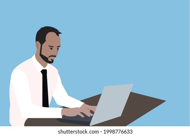 A man using laptop vector illustration