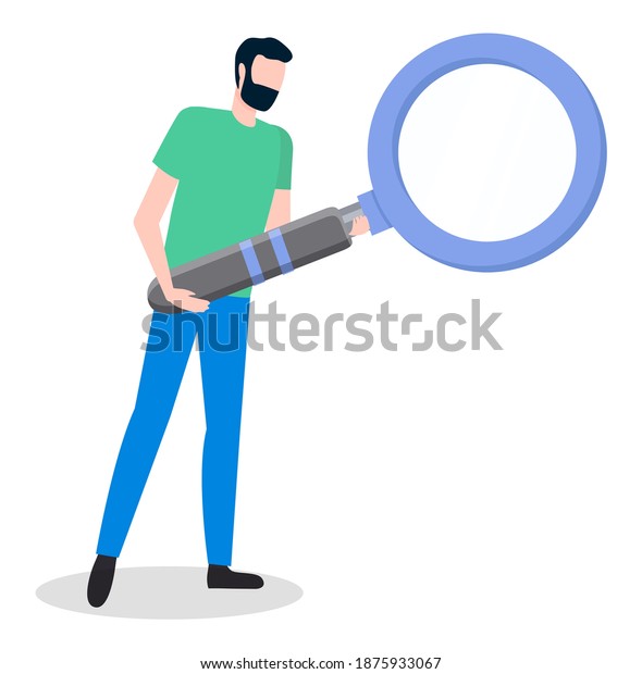 Man Using Magnifying Glass Person Wants Stock Vector Royalty Free 1875933067 Shutterstock 3646