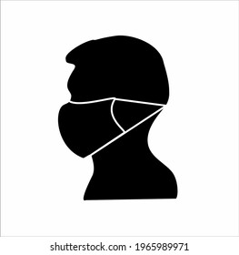 man using mask icon on white background
