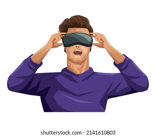 man using metaverse tech character