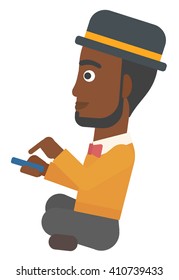 Man using mobile phone.