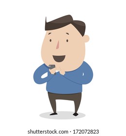A man using mobile smart phone