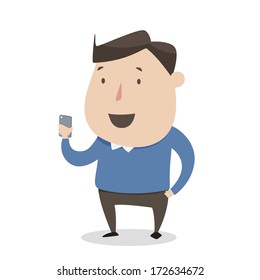 A man using mobile smart phone