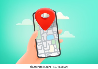 Man using navigation on modern smartphone