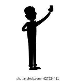 man using phone icon image vector illustration design 