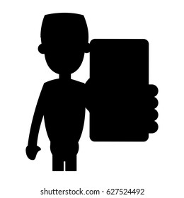 man using phone icon image vector illustration design 