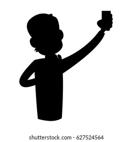 man using phone icon image vector illustration design 