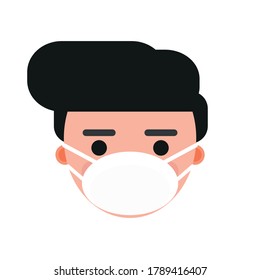 Man using safety breathing masks corona virus or covid-19 vector.