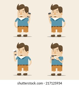 A man using smart phone