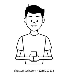 Man using smartphone