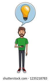 Man using smartphone