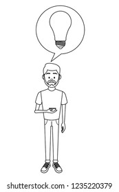 Man using smartphone