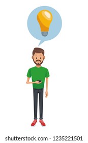 Man using smartphone