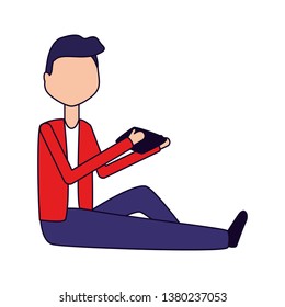 man using smartphone