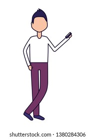 man using smartphone