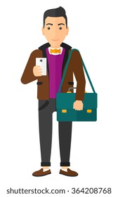 Man using smartphone.