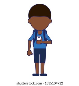man using smartphone avatar cartoon