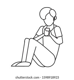 man using smartphone avatar character vector illustration design