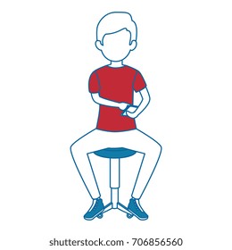 man using smartphone character