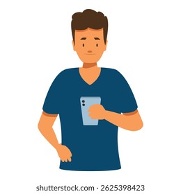 Hombre usando smartphone, disfrutando de la tecnología móvil y manteniéndose conectado en el mundo contemporáneo