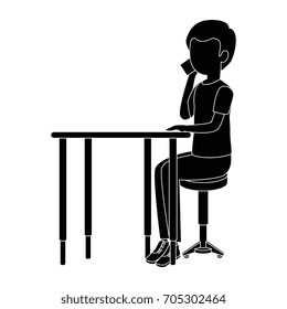 man using a smartphone icon 