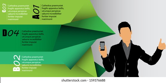 Man using smartphone. Vector 