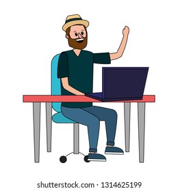 man using technology device