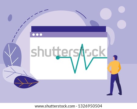 man using template webpage