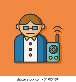 man using tool walkie vector icon