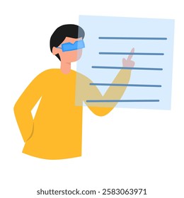 Man using transparent virtual screen, interactive technology of the future. - Powered by Shutterstock - Get 15% off with code: PIKWIZARD15