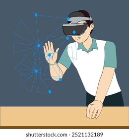 a man using virtual reality goggles