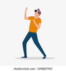 Man using Virtual Reality Headset