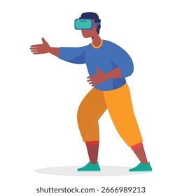 man usando fone de ouvido de realidade virtual