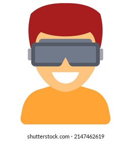 Man using vr headset. People use virtual reality gadget illustration.