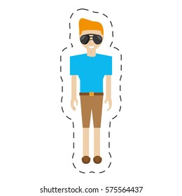 man vacation icon image, vector illustration design