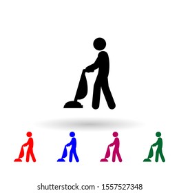 Man vacuum cleaner nolan icon. Simple glyph, flat vector of cleaning the house icons for ui and ux, website or mobile application