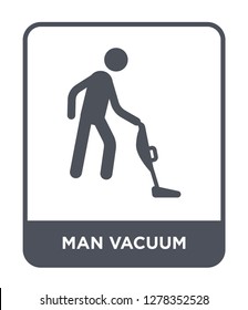 man vacuum icon vector on white background, man vacuum trendy filled icons from Behavior collection, man vacuum vector illustration
