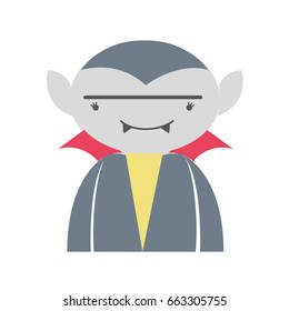 man vampiere with fangs and cape