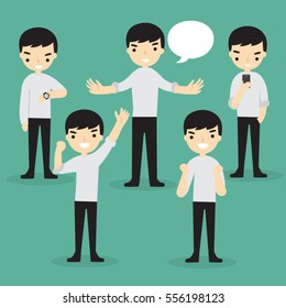 man in various poses