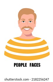 Concepto de avatares vectoriales de personas. Estilo moderno y plano. Los iconos de las imágenes masculinas pueden utilizarse para los medios sociales y el diseño web. Ilustración del vector