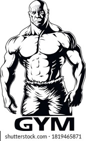 
man vector bodybuilder from lines graphic