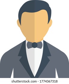 man vector flat color icon 