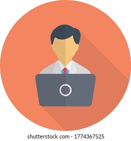 man vector flat color icon 
