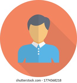 man vector flat color icon