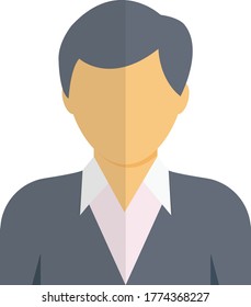 man vector flat color icon