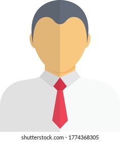 man vector flat color icon