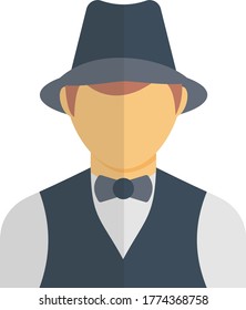 man vector flat color icon 
