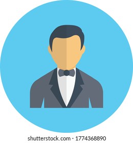 man vector flat color icon 