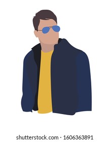 Man vector with Glasses art, men trending art vector design.