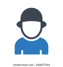 man vector glyph colour icon 